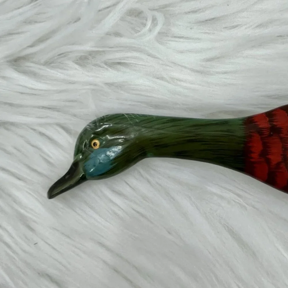 Vintage Hand Painted Unique Mallard Duck Design Decorative Hairbrush